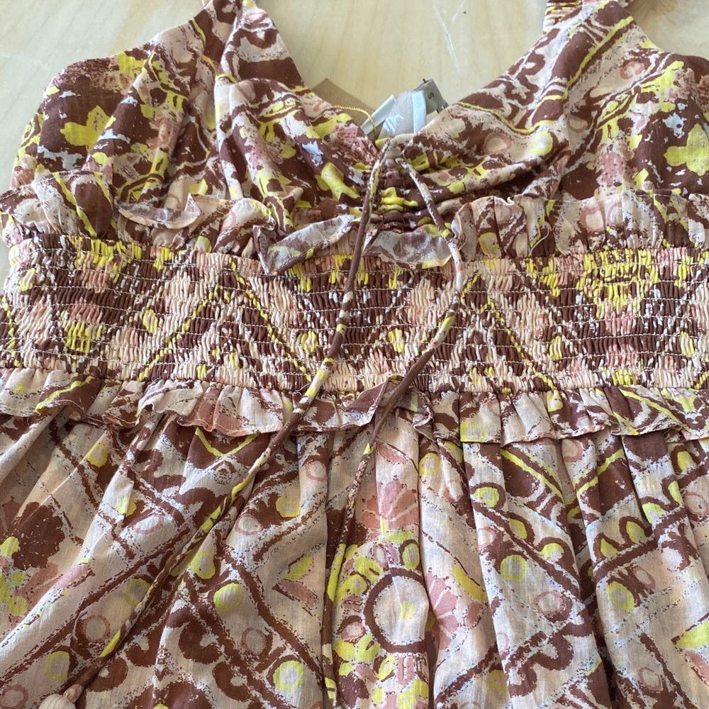 Cleobella Pink & Yellow Tiered Printed Midi Dress - Picture 13 of 13